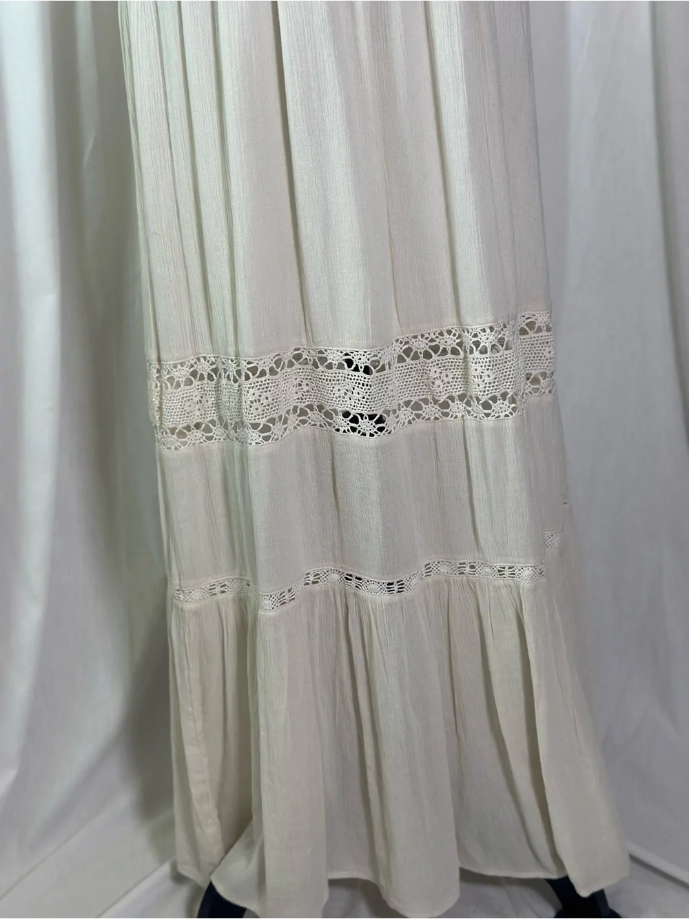 Mossimo Supply Co. Ivory Lace-Trim Maxi Dress NWOT - Picture 3 of 8